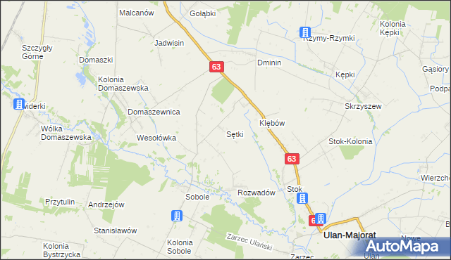 mapa Sętki, Sętki na mapie Targeo