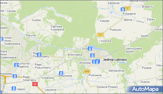 mapa Siczki, Siczki na mapie Targeo