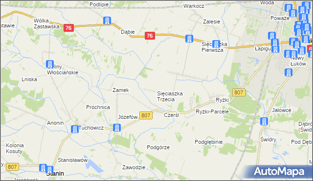 mapa Sięciaszka Trzecia, Sięciaszka Trzecia na mapie Targeo