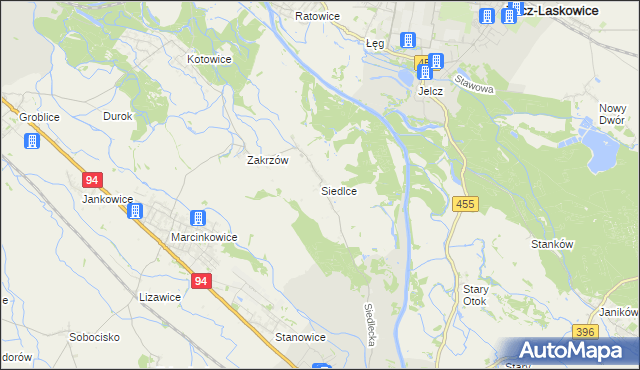 mapa Siedlce gmina Oława, Siedlce gmina Oława na mapie Targeo