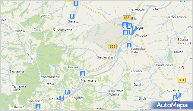 mapa Siedleczka, Siedleczka na mapie Targeo