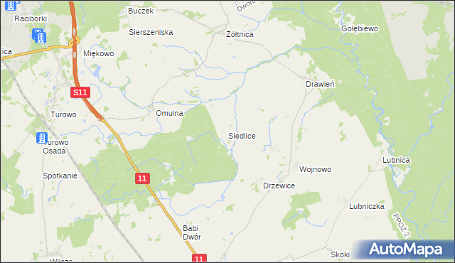 mapa Siedlice gmina Szczecinek, Siedlice gmina Szczecinek na mapie Targeo