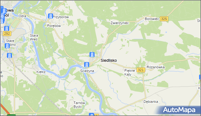 mapa Siedlisko powiat nowosolski, Siedlisko powiat nowosolski na mapie Targeo