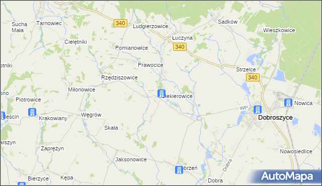 mapa Siekierowice, Siekierowice na mapie Targeo