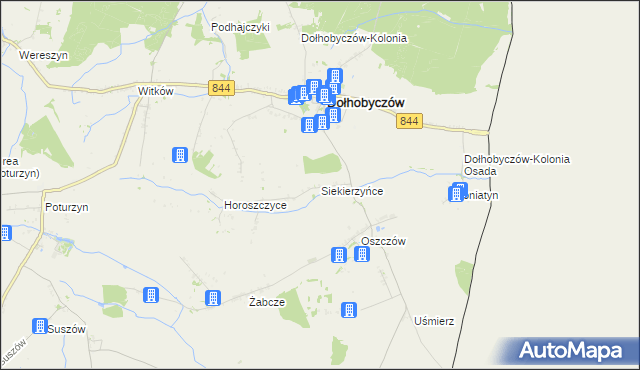 mapa Siekierzyńce, Siekierzyńce na mapie Targeo