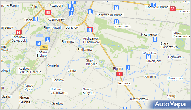 mapa Sielice, Sielice na mapie Targeo
