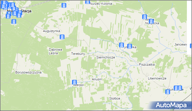 mapa Siemichocze, Siemichocze na mapie Targeo