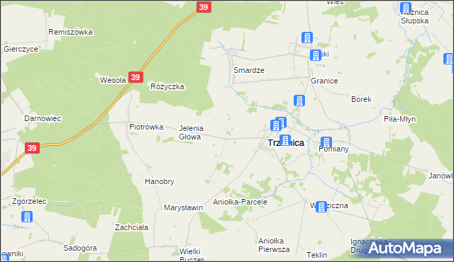 mapa Siemionka, Siemionka na mapie Targeo