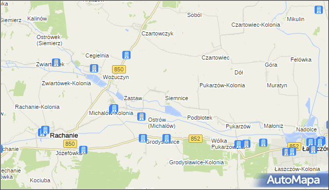 mapa Siemnice, Siemnice na mapie Targeo