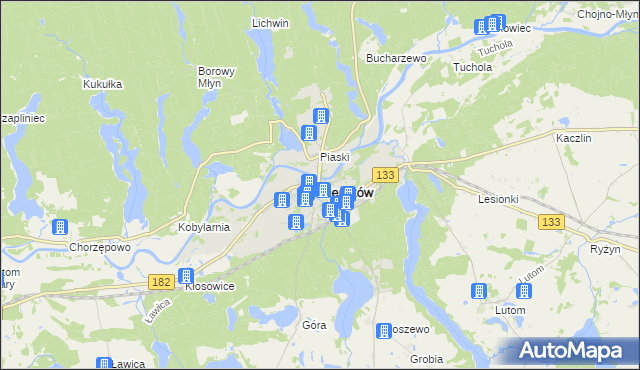 mapa Sieraków powiat międzychodzki, Sieraków powiat międzychodzki na mapie Targeo