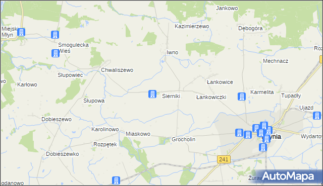 mapa Sierniki gmina Kcynia, Sierniki gmina Kcynia na mapie Targeo