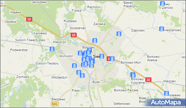 mapa Sierpc, Sierpc na mapie Targeo