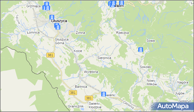 mapa Sierpnica, Sierpnica na mapie Targeo