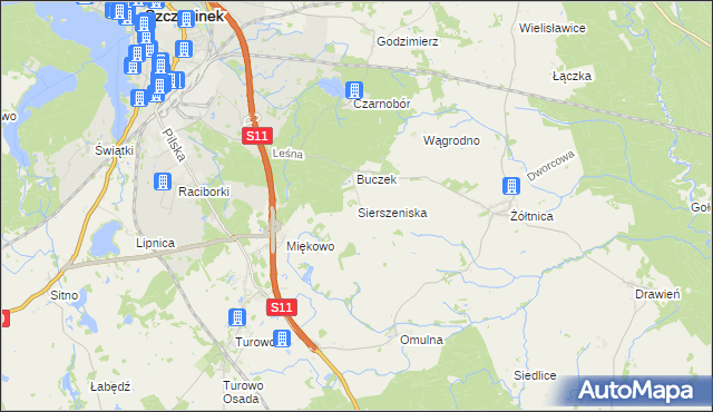 mapa Sierszeniska, Sierszeniska na mapie Targeo