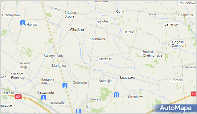 mapa Sierżniki, Sierżniki na mapie Targeo