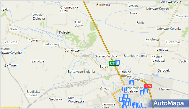 mapa Sitaniec-Wolica, Sitaniec-Wolica na mapie Targeo