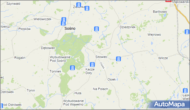mapa Sitowiec, Sitowiec na mapie Targeo