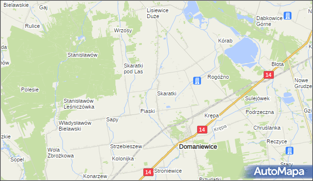 mapa Skaratki, Skaratki na mapie Targeo