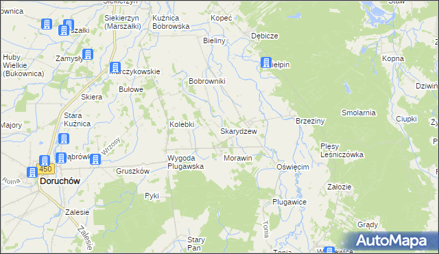 mapa Skarydzew, Skarydzew na mapie Targeo
