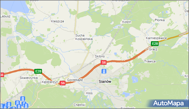 mapa Skibno, Skibno na mapie Targeo