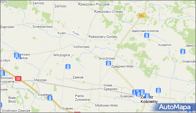mapa Skoczkowo gmina Zawidz, Skoczkowo gmina Zawidz na mapie Targeo