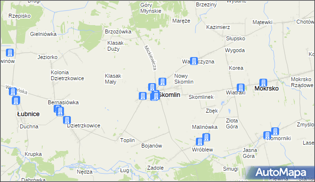 mapa Skomlin, Skomlin na mapie Targeo