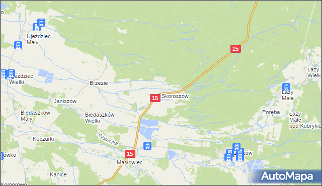 mapa Skoroszów gmina Trzebnica, Skoroszów gmina Trzebnica na mapie Targeo