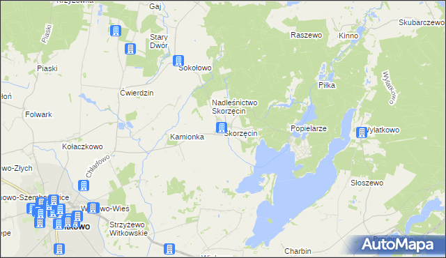 mapa Skorzęcin, Skorzęcin na mapie Targeo