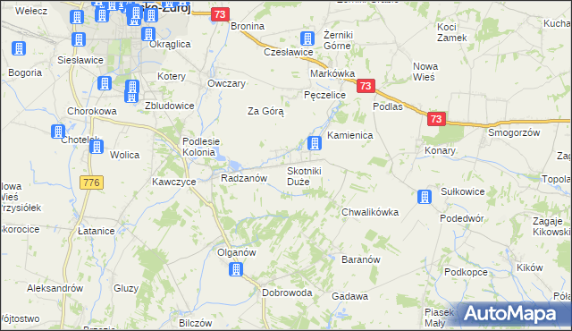 mapa Skotniki Duże, Skotniki Duże na mapie Targeo