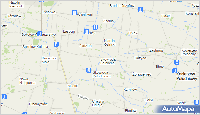 mapa Skowroda Północna, Skowroda Północna na mapie Targeo