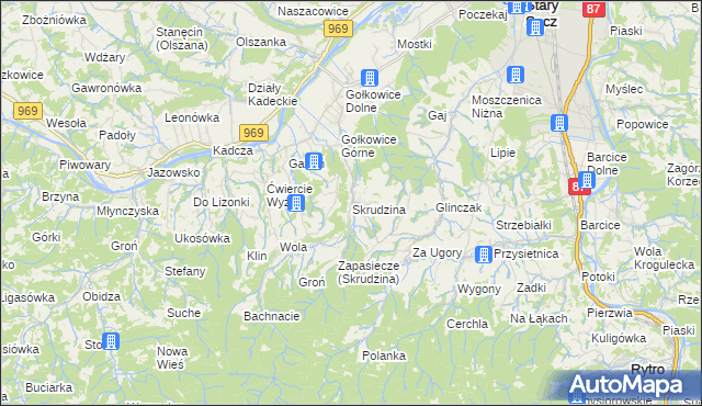 mapa Skrudzina, Skrudzina na mapie Targeo