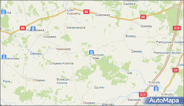 mapa Skrzypki Małe, Skrzypki Małe na mapie Targeo