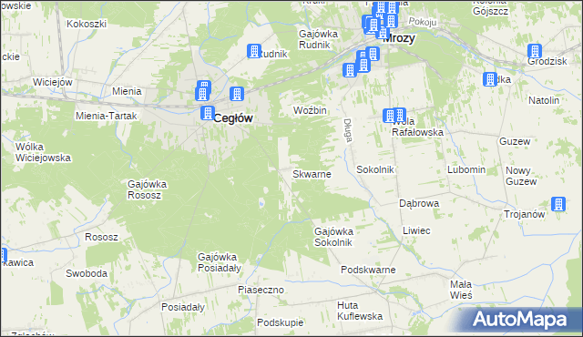 mapa Skwarne, Skwarne na mapie Targeo