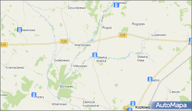 mapa Sławka Wielka, Sławka Wielka na mapie Targeo