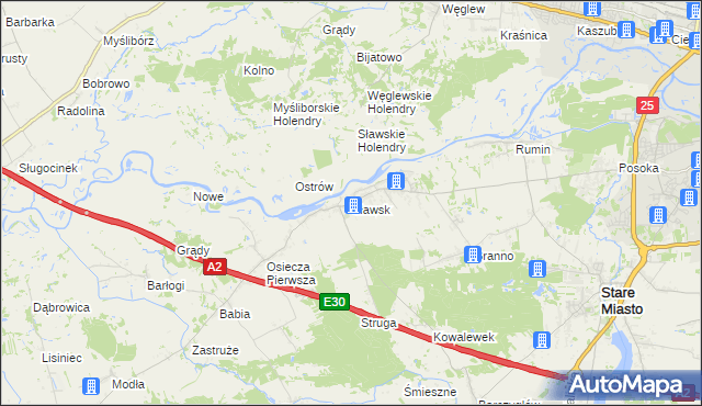 mapa Sławsk, Sławsk na mapie Targeo