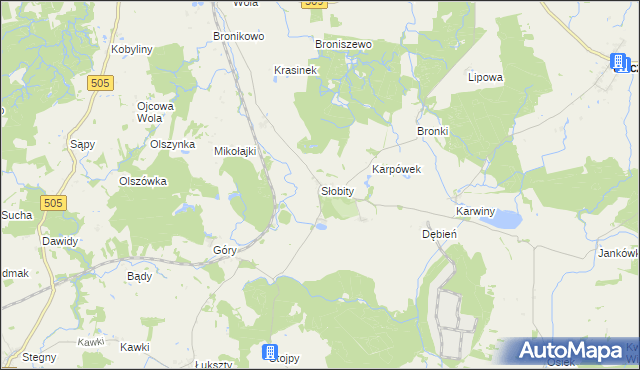 mapa Słobity, Słobity na mapie Targeo