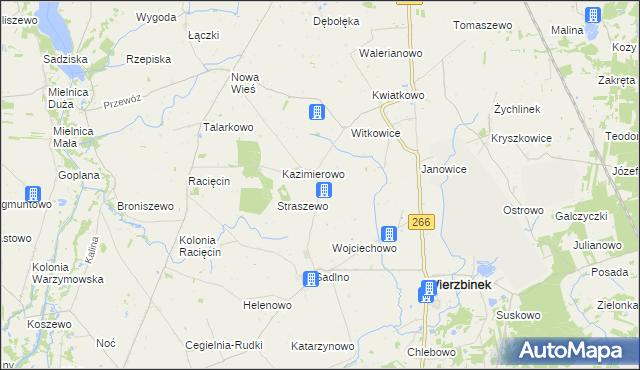 mapa Słomkowo gmina Wierzbinek, Słomkowo gmina Wierzbinek na mapie Targeo
