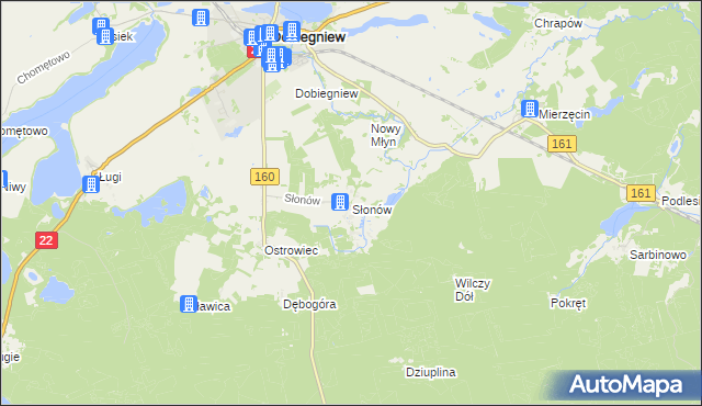 mapa Słonów, Słonów na mapie Targeo