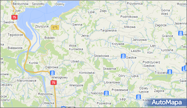 mapa Słowikowa, Słowikowa na mapie Targeo