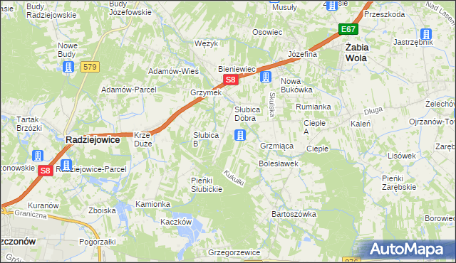 mapa Słubica-Wieś, Słubica-Wieś na mapie Targeo