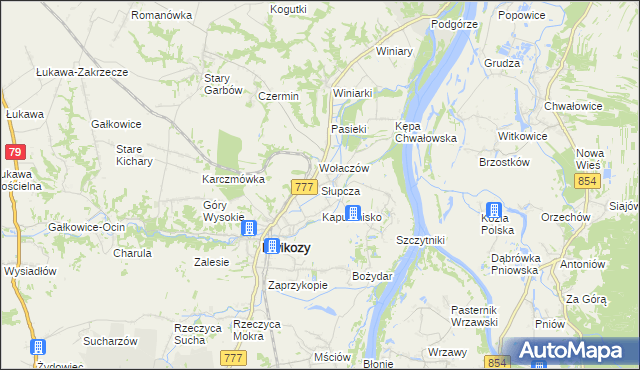 mapa Słupcza, Słupcza na mapie Targeo