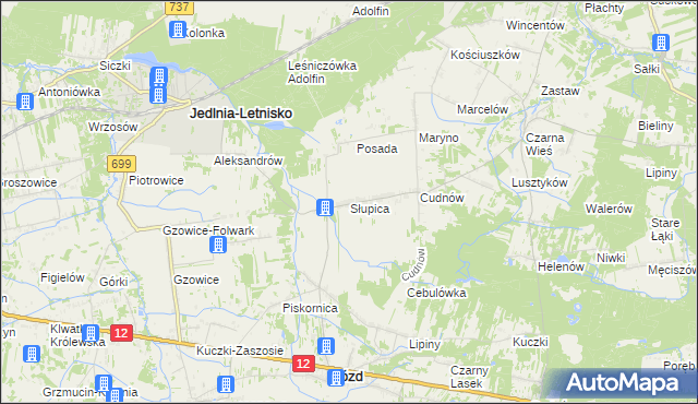 mapa Słupica, Słupica na mapie Targeo
