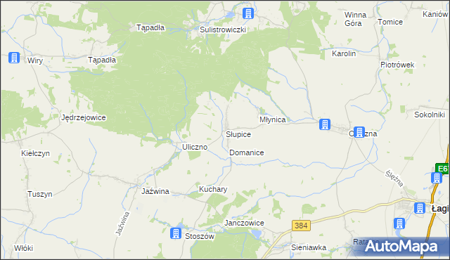 mapa Słupice gmina Łagiewniki, Słupice gmina Łagiewniki na mapie Targeo