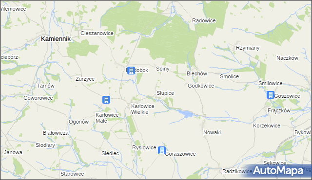 mapa Słupice gmina Pakosławice, Słupice gmina Pakosławice na mapie Targeo