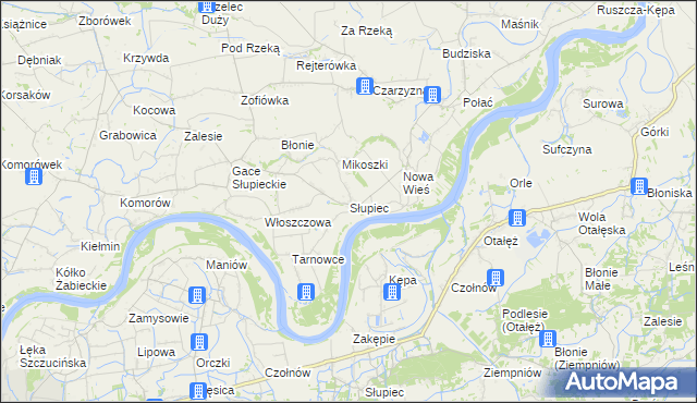 mapa Słupiec gmina Łubnice, Słupiec gmina Łubnice na mapie Targeo