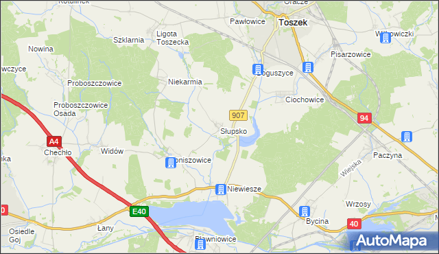 mapa Słupsko gmina Rudziniec, Słupsko gmina Rudziniec na mapie Targeo