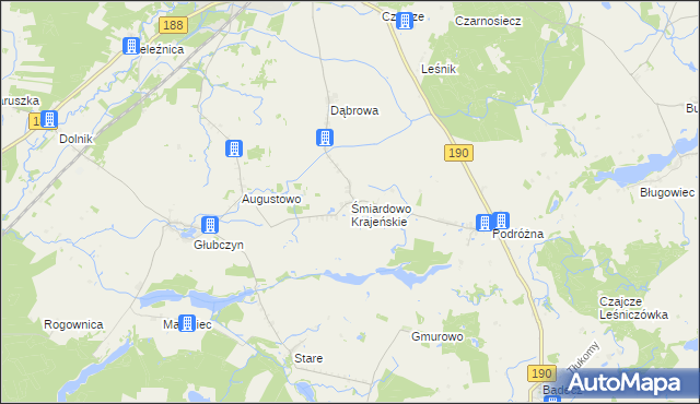 mapa Śmiardowo Krajeńskie, Śmiardowo Krajeńskie na mapie Targeo
