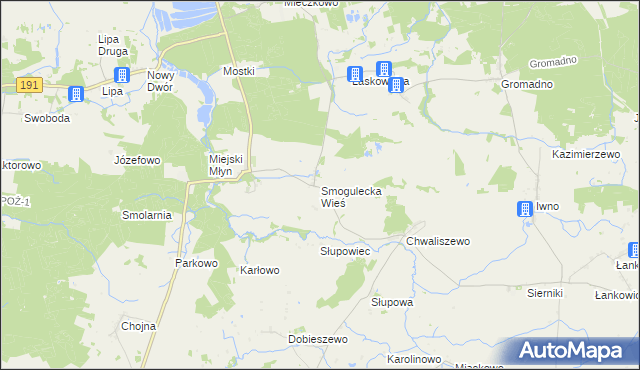 mapa Smogulecka Wieś, Smogulecka Wieś na mapie Targeo