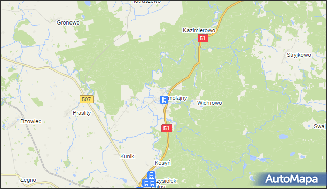 mapa Smolajny, Smolajny na mapie Targeo