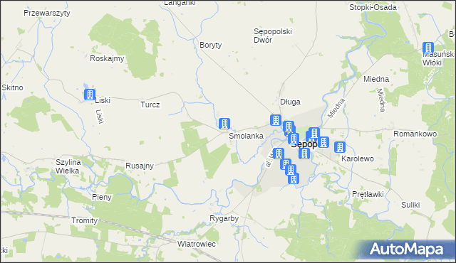 mapa Smolanka gmina Sępopol, Smolanka gmina Sępopol na mapie Targeo
